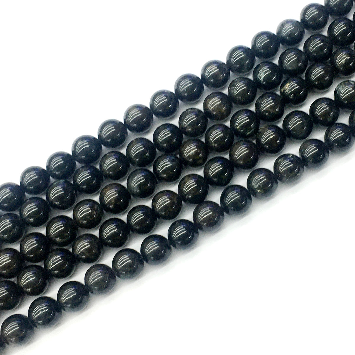 CAE03 Astrophyllite Gemstone Beads Smooth Round 8mm 15.5" Strand