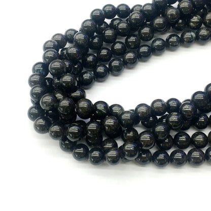 CAE03 Astrophyllite Gemstone Beads Smooth Round 8mm 15.5" Strand