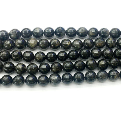 CAE04 Astrophyllite Gemstone Beads Smooth Round 10mm 15.5" Strand