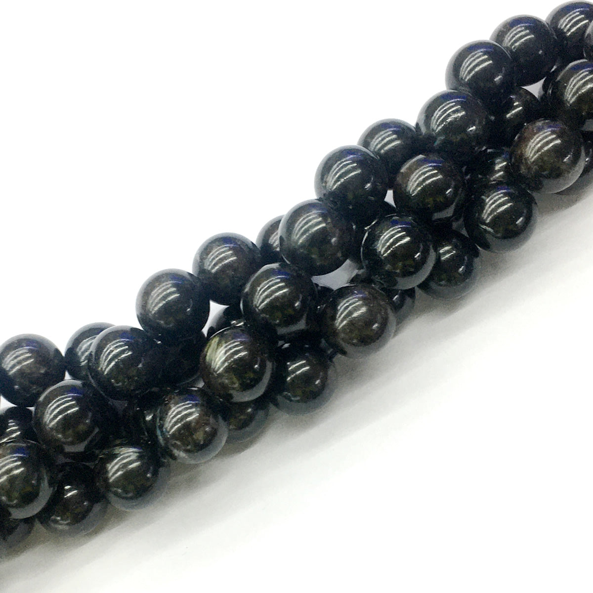 CAE05 Astrophyllite Gemstone Beads Smooth Round 12mm 15.5" Strand