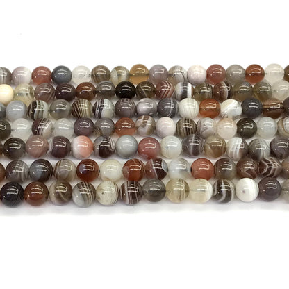 CAG103 Botswana Agate Beads Smooth Round 4mm 15.5" Strand