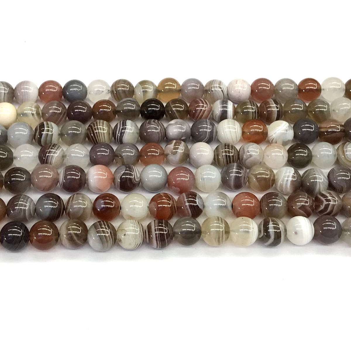 CAG104 Botswana Agate Beads Smooth Round 6mm 15.5" Strand