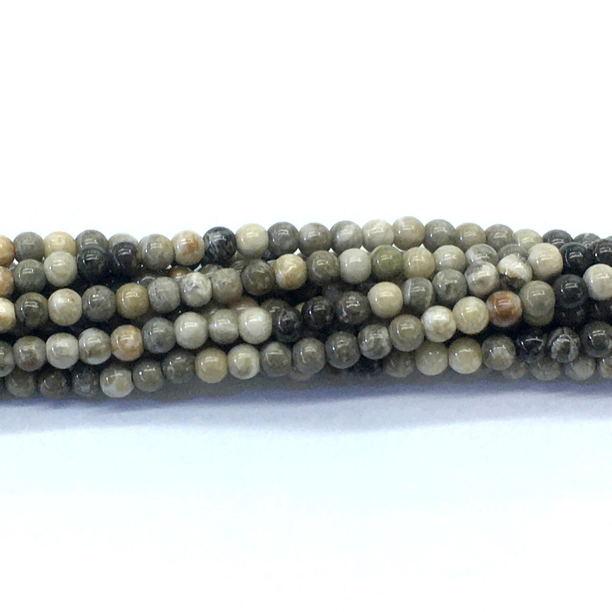 CAG110 Chrysanthemum Agate Beads Smooth Round 4mm 15.5" Strand