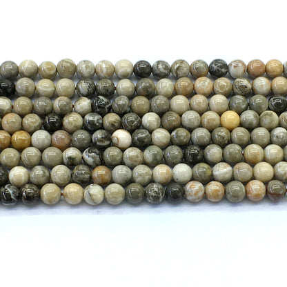 CAG111 Chrysanthemum Agate Beads Smooth Round 6mm 15.5" Strand