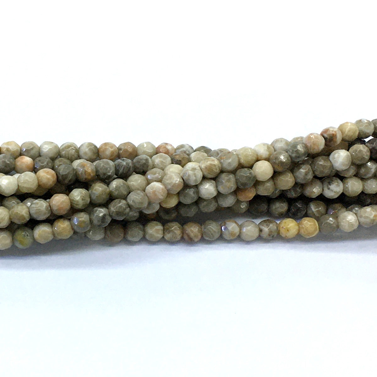 CAG118 Chrysanthemum Agate Beads Faceted Round 4mm 15.5" Strand