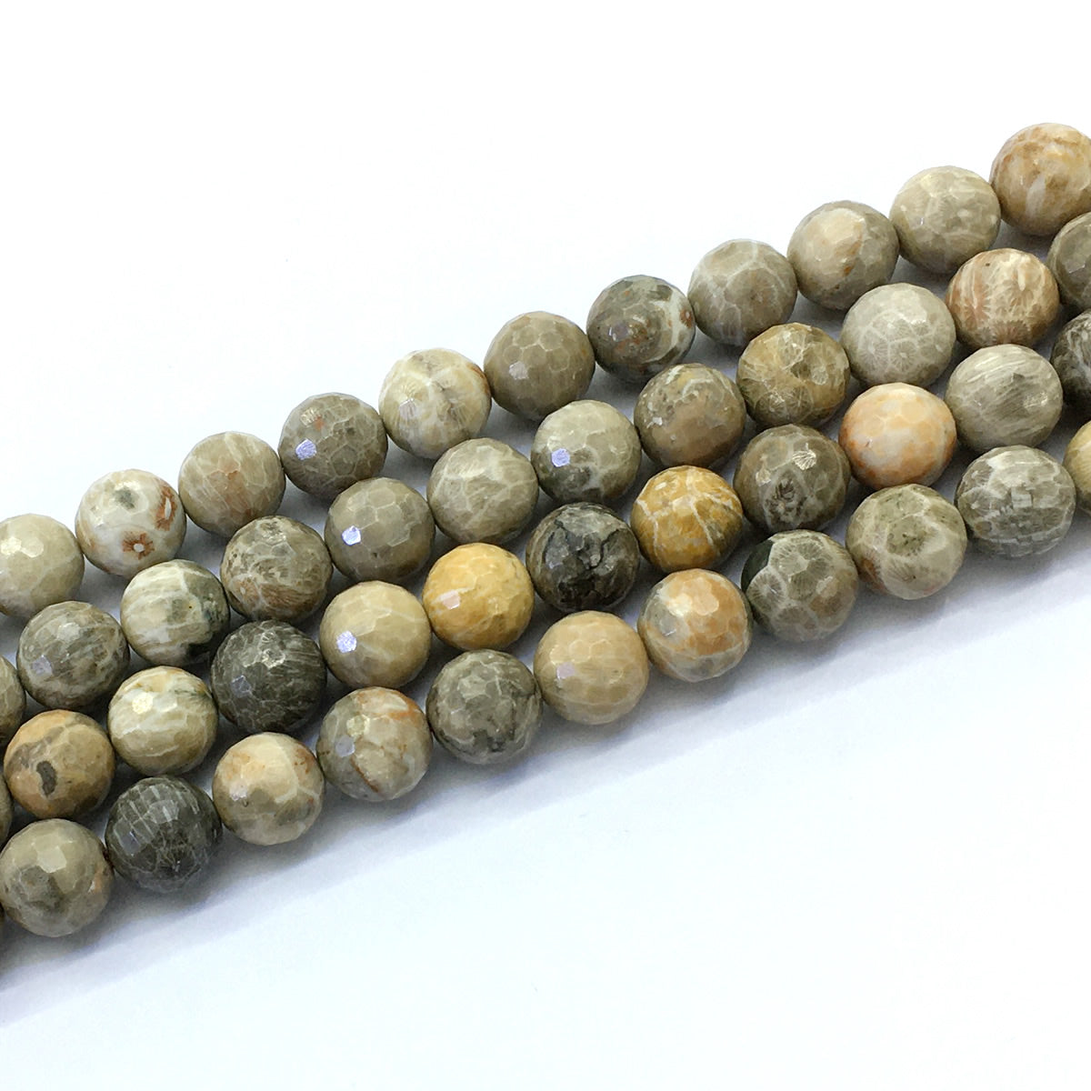 CAG122 Chrysanthemum Agate Beads Faceted Round 12mm 15.5" Strand