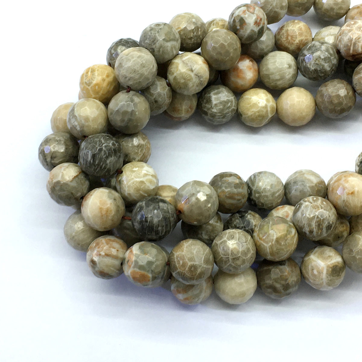 CAG122 Chrysanthemum Agate Beads Faceted Round 12mm 15.5" Strand