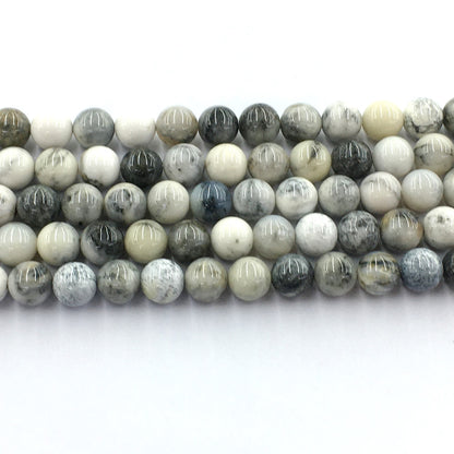 CAG138 Black & White Agate Beads Smooth Round 10mm 15.5" Strand