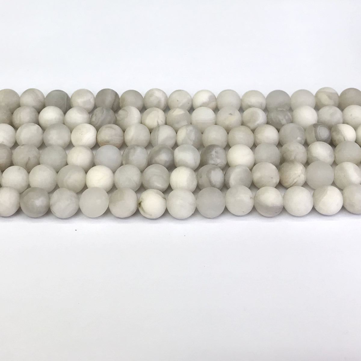 CAG150 White Crazy Lace Agate Beads Matte Round 4mm 15" Strand