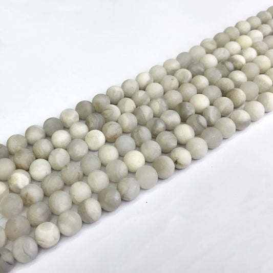 CAG150 White Crazy Lace Agate Beads Matte Round 4mm 15" Strand