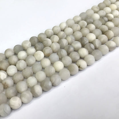 CAG151 White Crazy Lace Agate Beads Matte Round 6mm 15" Strand