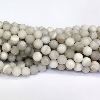 CAG152 White Crazy Lace Agate Beads Matte Round 8mm 15" Strand