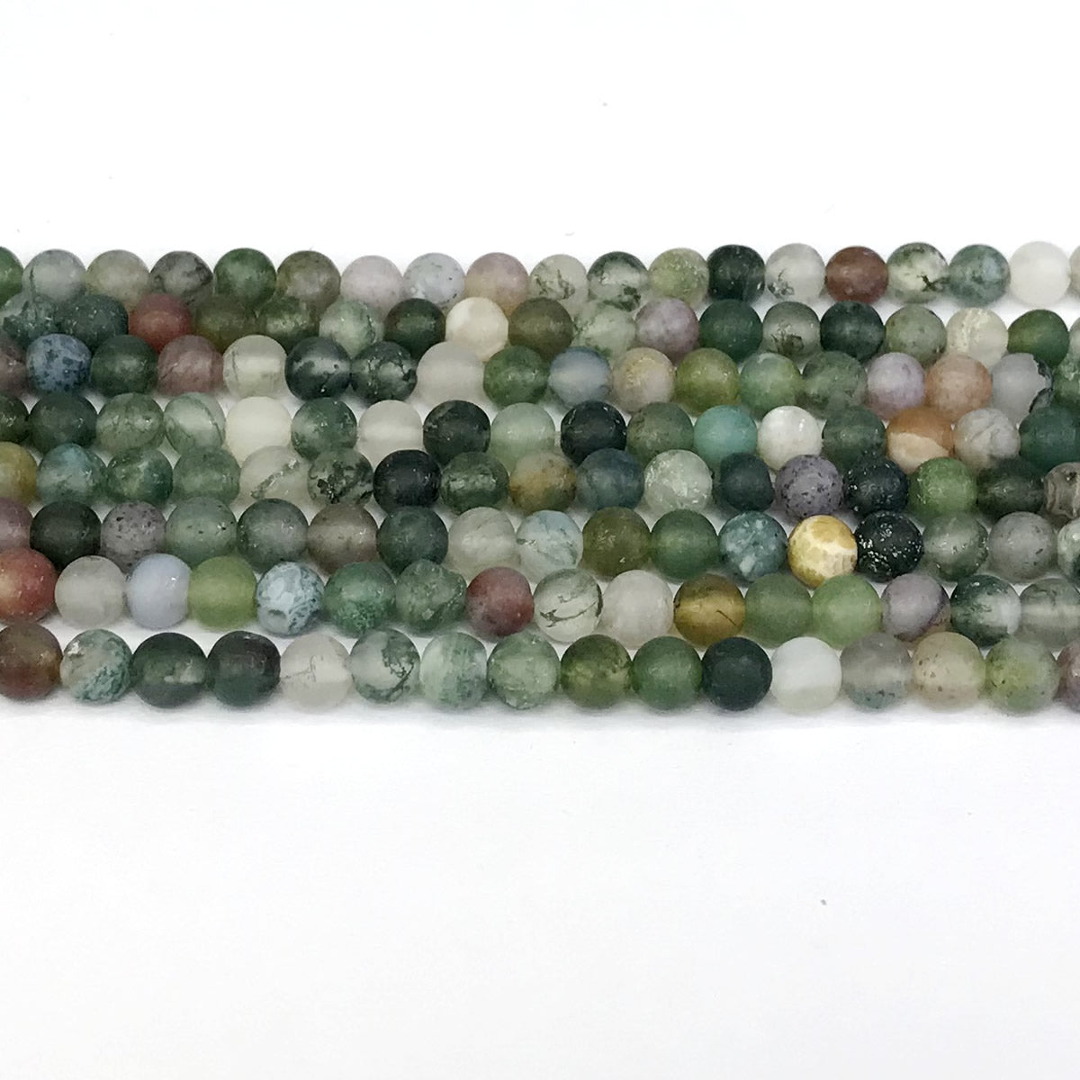 CAG183 Indian Agate Beads Matte Round 4mm 15" Strand