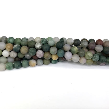 CAG184 Indian Agate Beads Matte Round 6mm 15" Strand