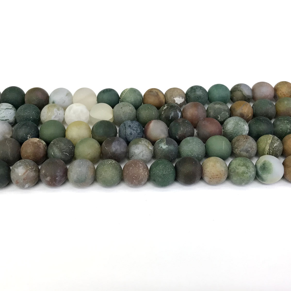 CAG185 Indian Agate Beads Matte Round 8mm 15" Strand