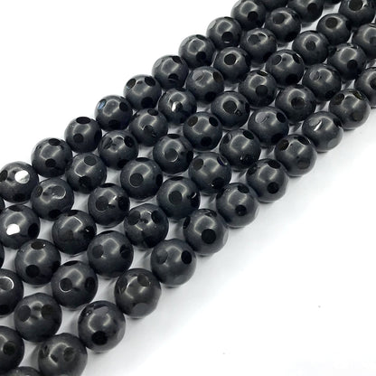 CAG223 Black Agate Beads Matte Round 10mm 15" Strand