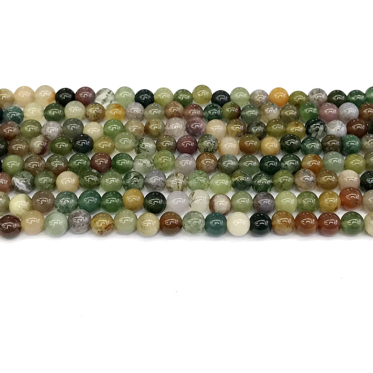 CAG242 Indian Agate Beads Smooth Round 4mm 15" Strand