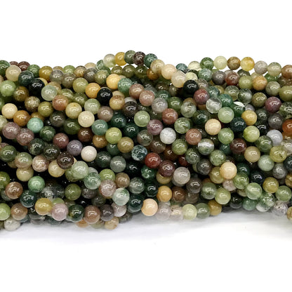 CAG242 Indian Agate Beads Smooth Round 4mm 15" Strand