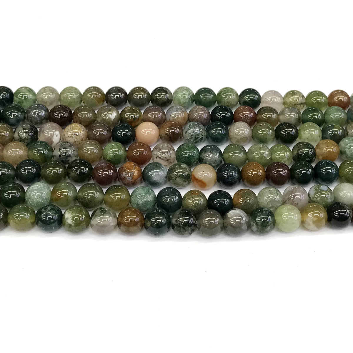 CAG243 Indian Agate Beads Smooth Round 6mm 15" Strand