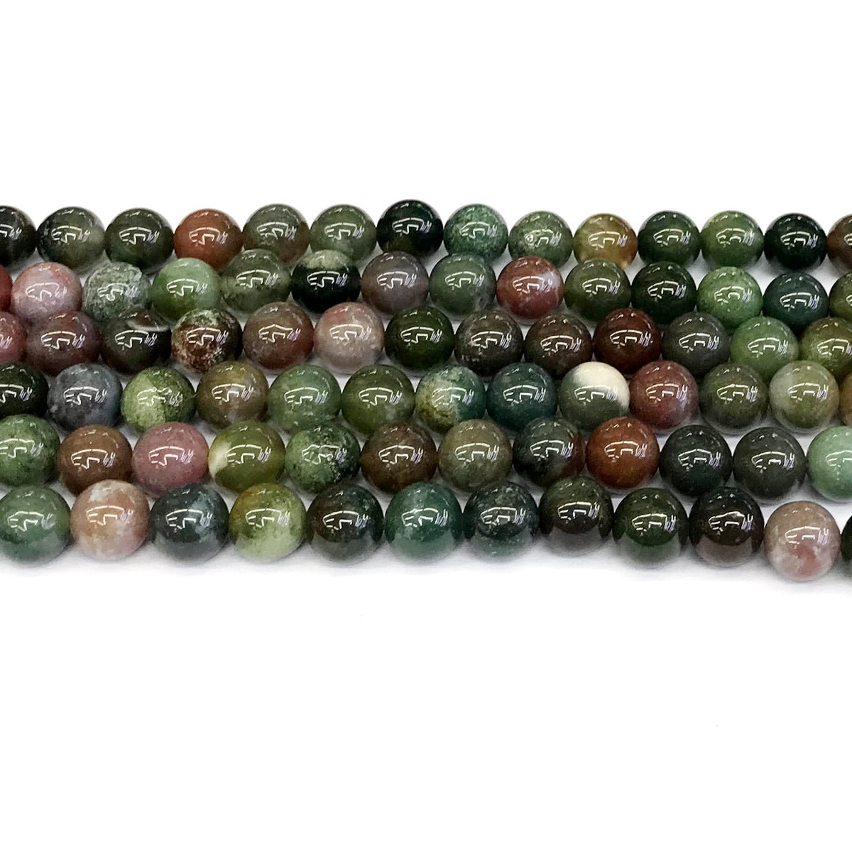 CAG244 Indian Agate Beads Smooth Round 8mm 15" Strand