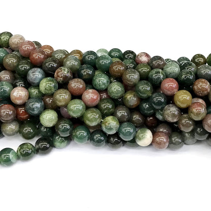 CAG244 Indian Agate Beads Smooth Round 8mm 15" Strand