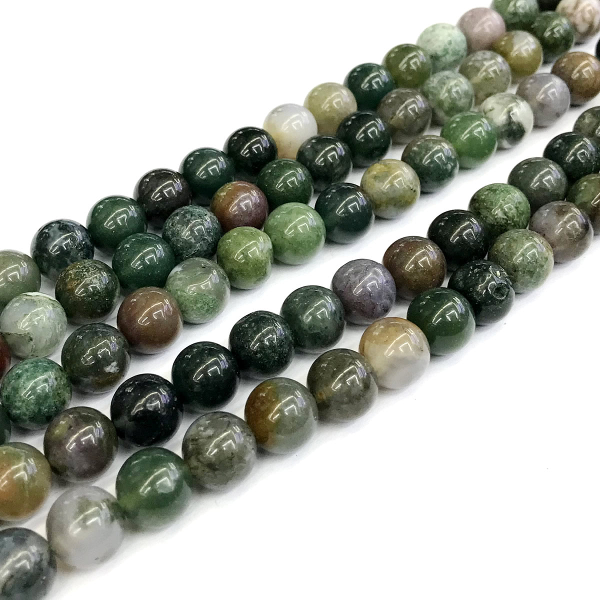 CAG245 Indian Agate Beads Smooth Round 10mm 15" Strand