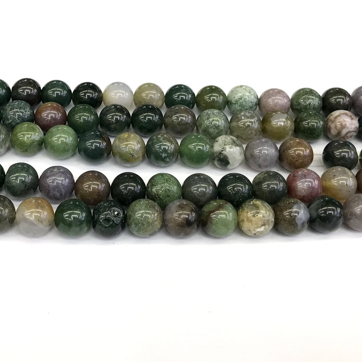 CAG245 Indian Agate Beads Smooth Round 10mm 15" Strand