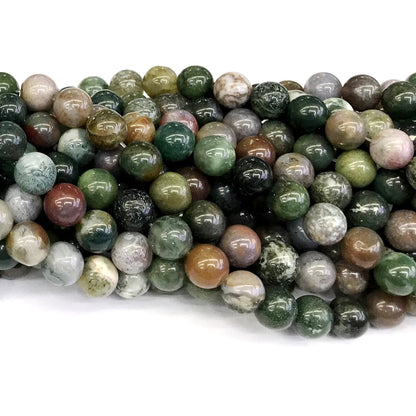 CAG245 Indian Agate Beads Smooth Round 10mm 15" Strand