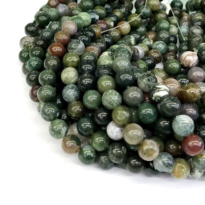 CAG245 Indian Agate Beads Smooth Round 10mm 15" Strand