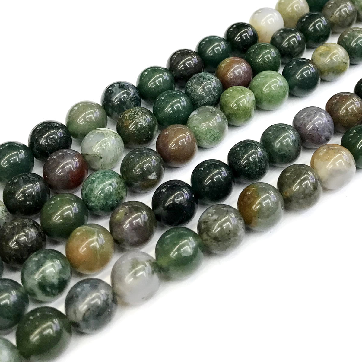 CAG246 Indian Agate Beads Smooth Round 12mm 15" Strand