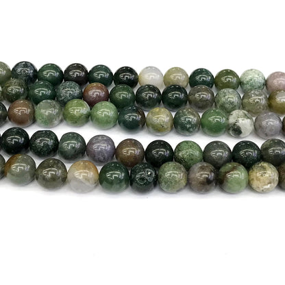 CAG246 Indian Agate Beads Smooth Round 12mm 15" Strand