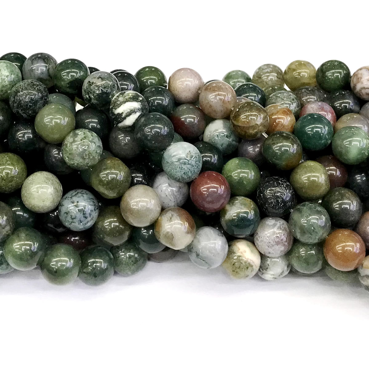 CAG246 Indian Agate Beads Smooth Round 12mm 15" Strand