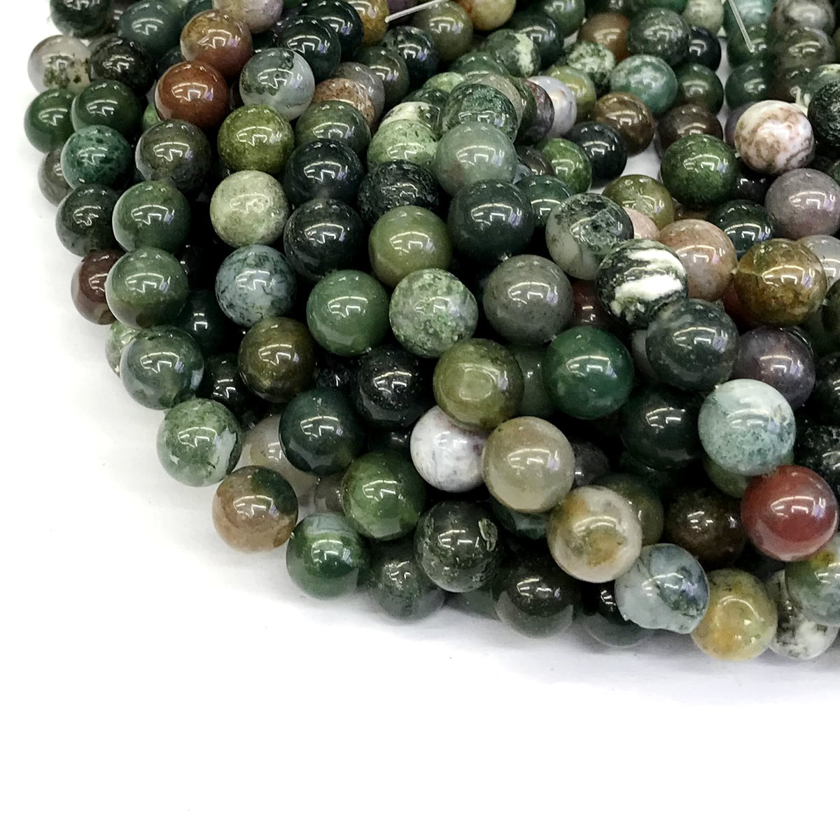 CAG246 Indian Agate Beads Smooth Round 12mm 15" Strand