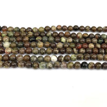 CAG250 Ocean Agate Beads Smooth Round 4mm 15" Strand