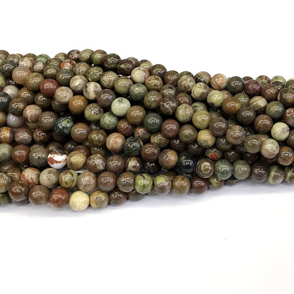 CAG250 Ocean Agate Beads Smooth Round 4mm 15" Strand