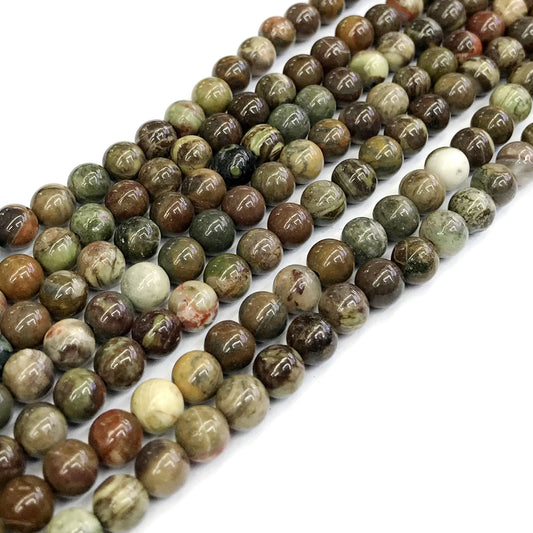 CAG251 Ocean Agate Beads Smooth Round 6mm 15" Strand