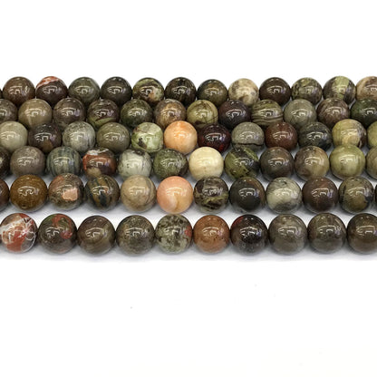 CAG252 Ocean Agate Beads Smooth Round 8mm 15" Strand