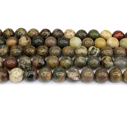 CAG254 Ocean Agate Beads Smooth Round 12mm 15" Strand