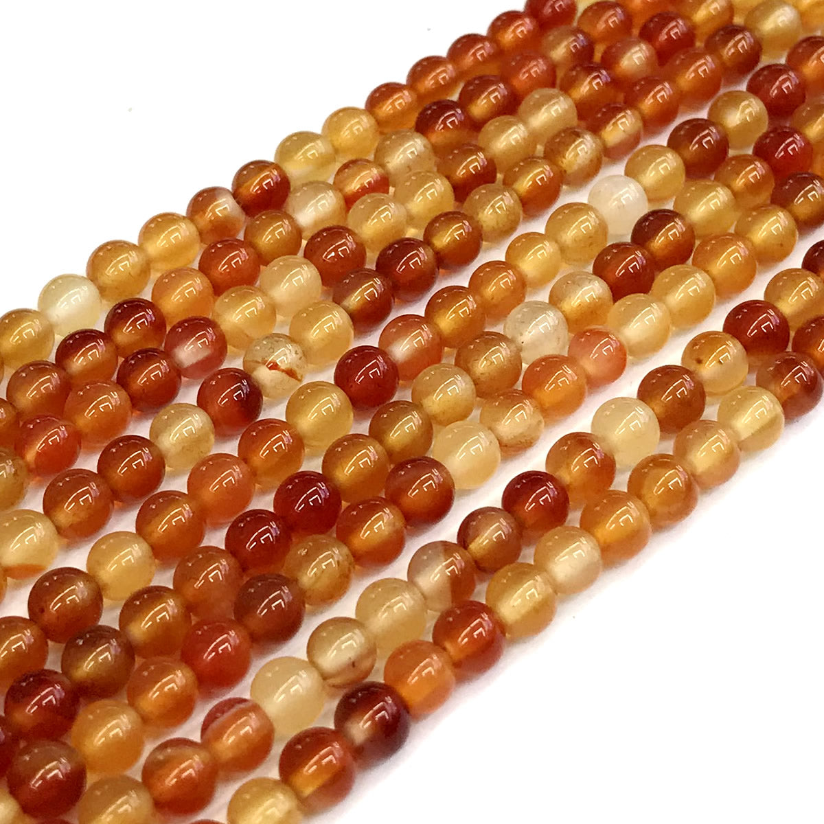 CAG266 Red Agate Beads Smooth Round 4mm 15" Strand