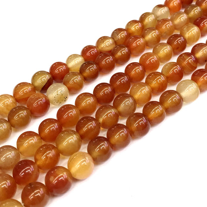 CAG269 Red Agate Beads Smooth Round 10mm 15" Strand