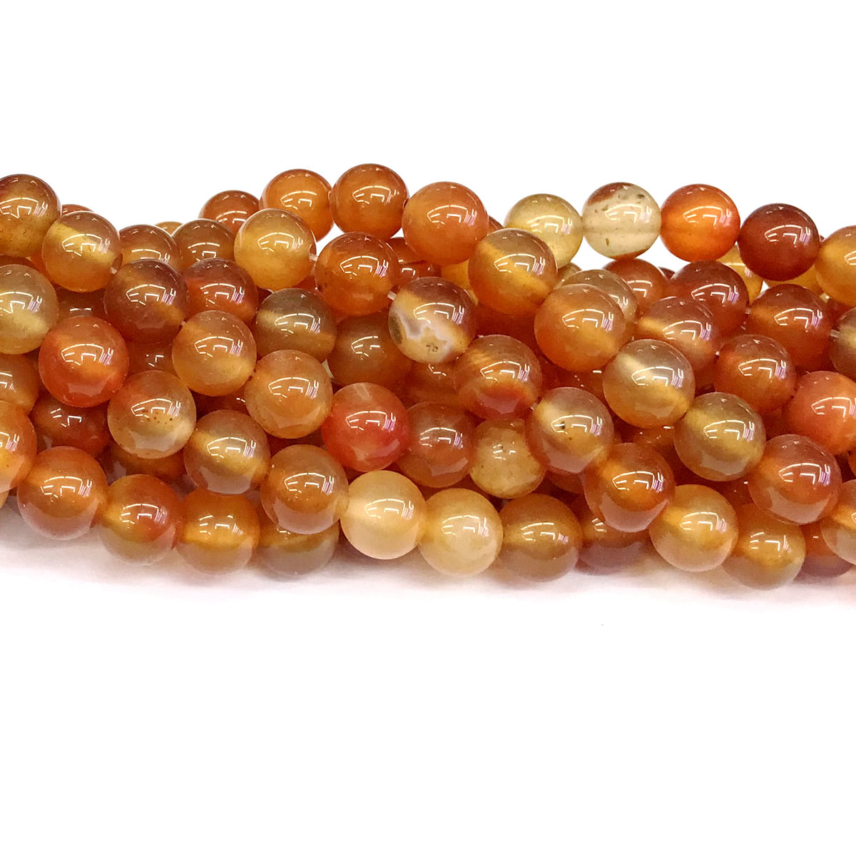 CAG269 Red Agate Beads Smooth Round 10mm 15" Strand