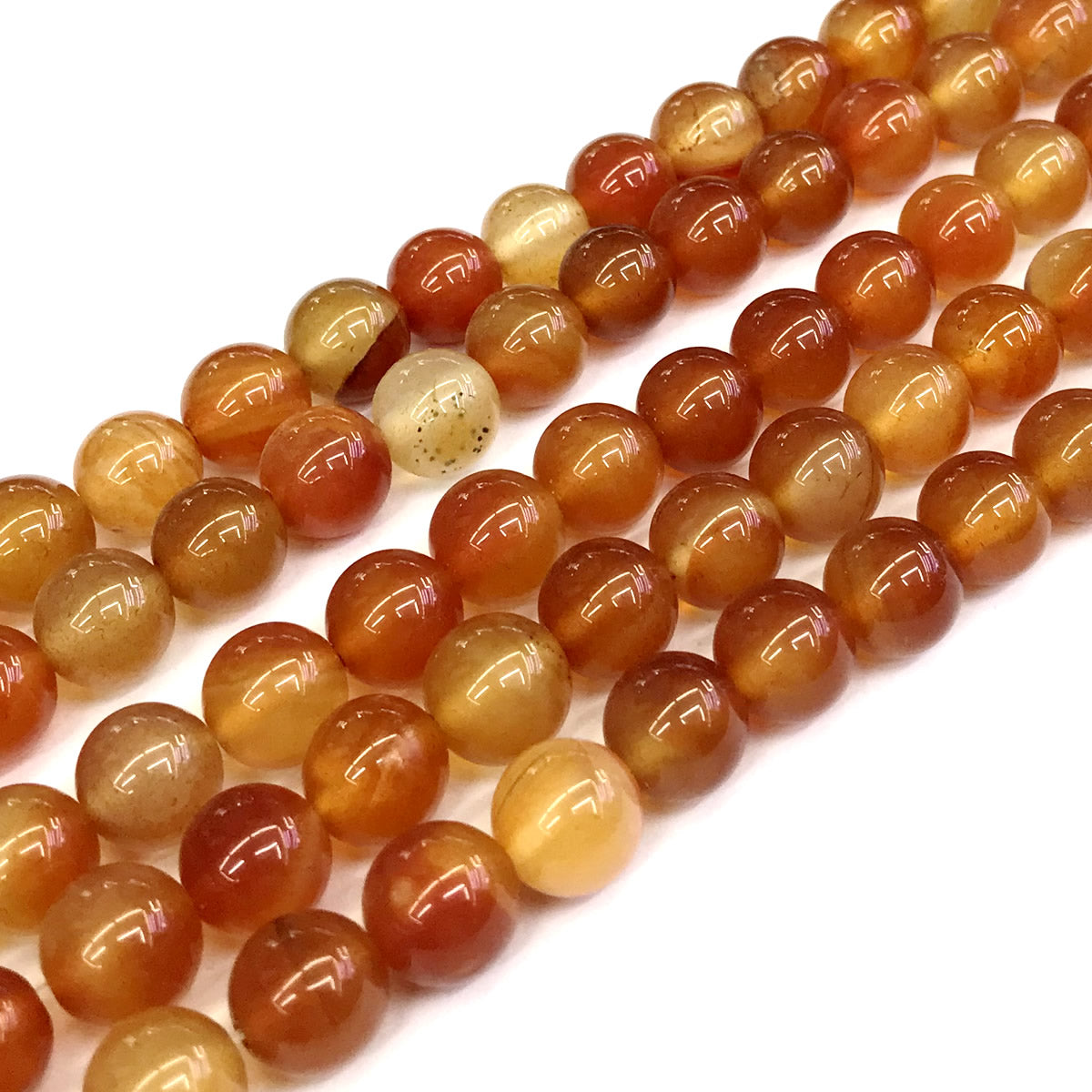 CAG270 Red Agate Beads Smooth Round 12mm 15" Strand