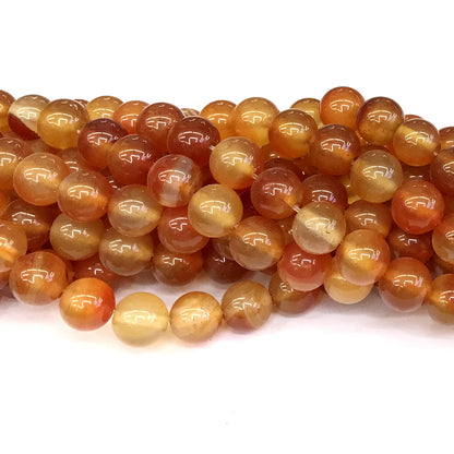 CAG270 Red Agate Beads Smooth Round 12mm 15" Strand