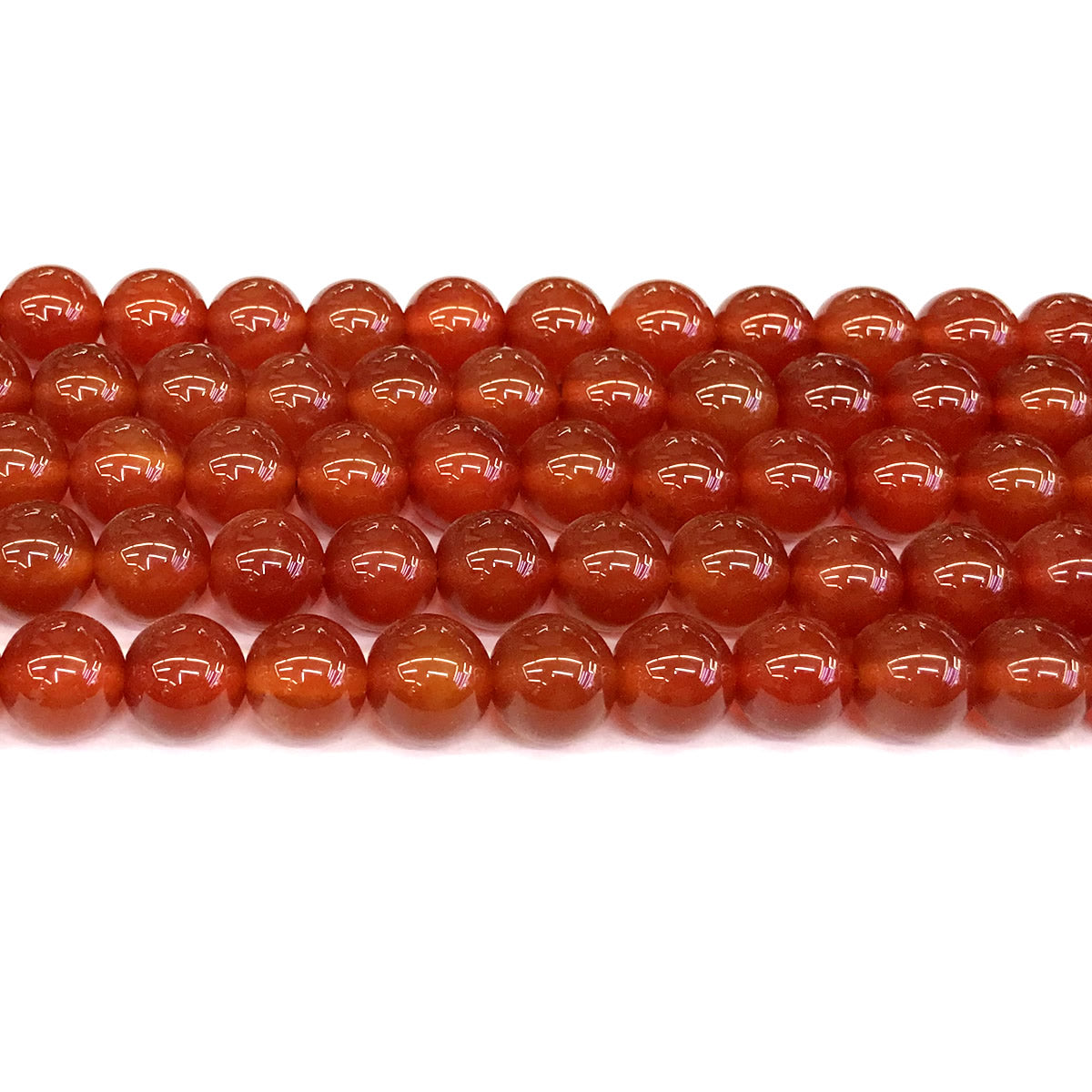 CAG277 Red Agate Beads Smooth Round 10mm 15" Strand