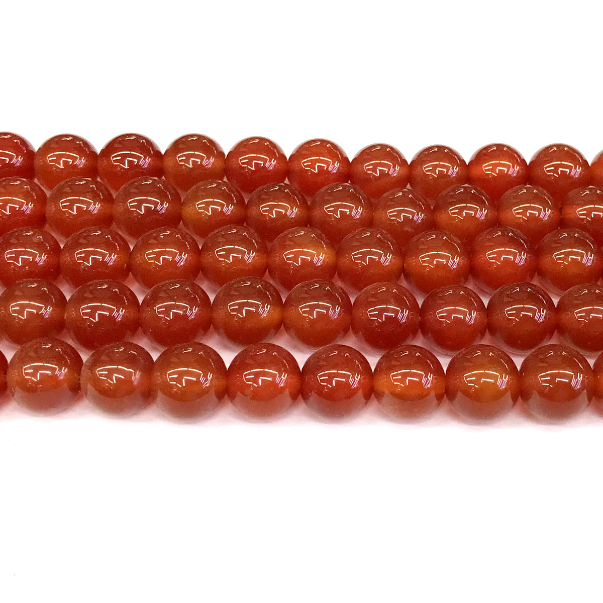 CAG278 Red Agate Beads Smooth Round 12mm 15" Strand