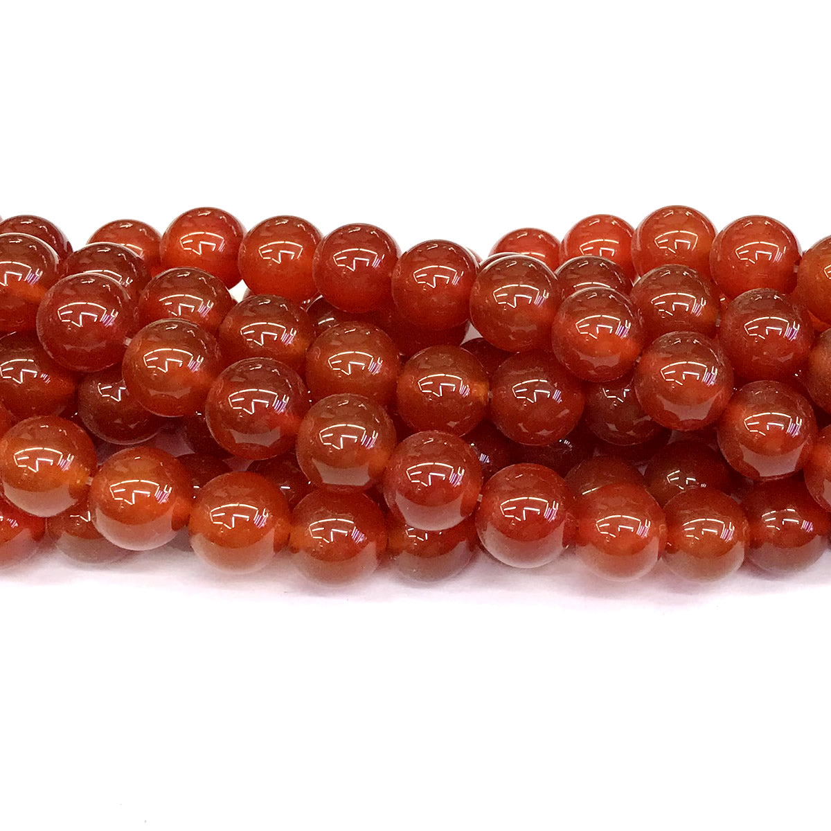 CAG278 Red Agate Beads Smooth Round 12mm 15" Strand