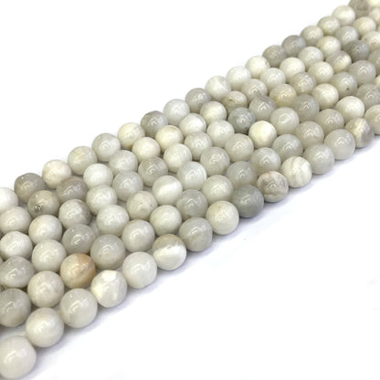 CAG291 White Crazy Lace Agate Beads Smooth Round 4mm 15" Strand