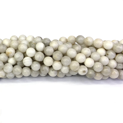 CAG291 White Crazy Lace Agate Beads Smooth Round 4mm 15" Strand