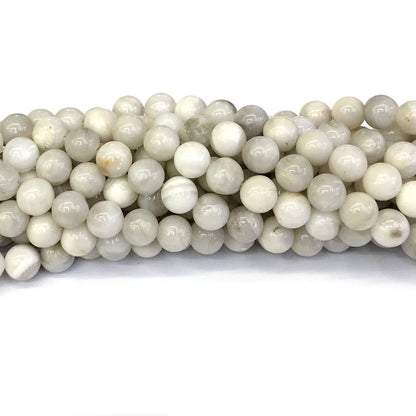 CAG292 White Crazy Lace Agate Beads Smooth Round 6mm 15" Strand