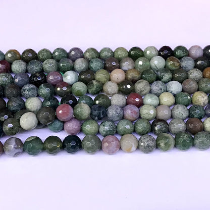 CAG56 Indian Agate Beads Faceted Round 8mm 15" Strand